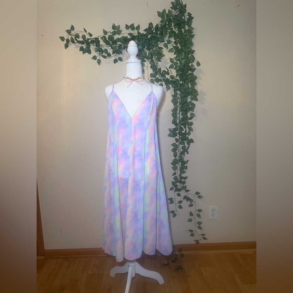 Pastel Tie-Dye Maxi Dress